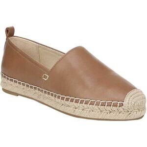 Sam Edelman Khloe Latte Tan Leather Slip On Preppy Summer Espadrille 8